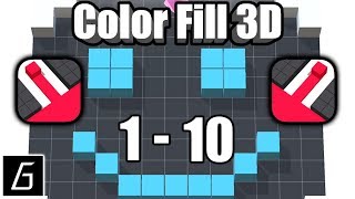 Color Fill 3D - Gameplay - First Levels 1 - 10 (iOS - Android) screenshot 4