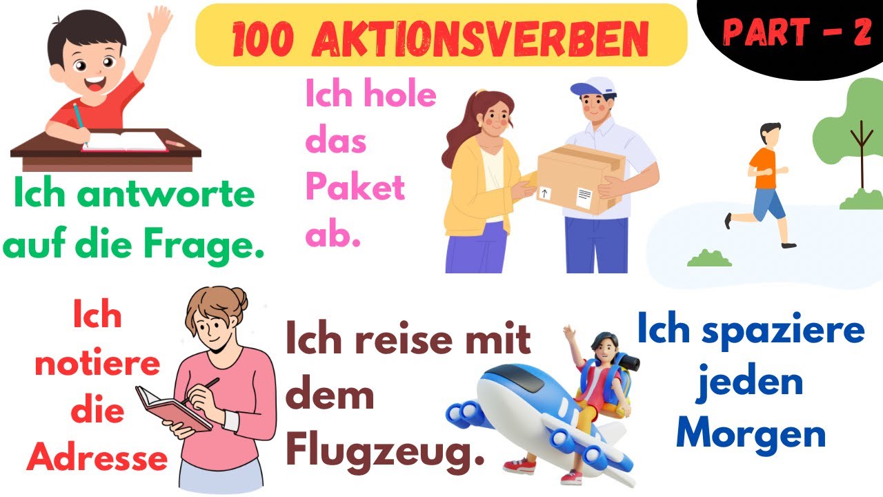 Was Machst Du Gerade Auf Englisch 100 Aktionsverben auf Deutsch mit Sätzen | Was machst du gerade? | Part