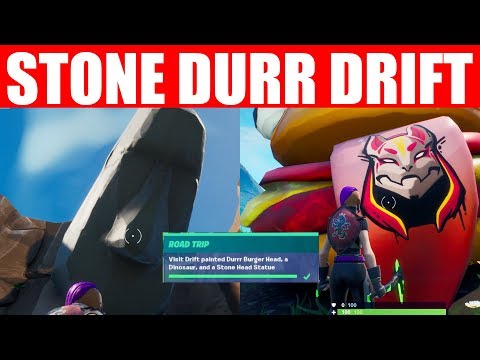 Video: Fortnite Durrr Burger Head, Dinosaur En Stone Head Statue-locaties Uitgelegd