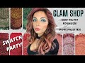 GLAM SHOP VELVET EYESHADOW SWATCH PARTY ! Trying The NEW Formula, And More Palettes Too!