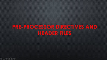 Pre processor directive and Header Files