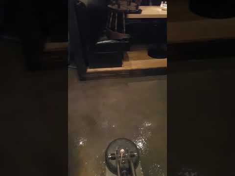 Restaurant Interior Concrete Floor Deep Cleaning