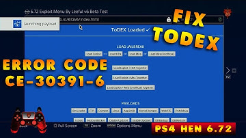 FIX ERROR CODE CE-30391-6 WITH TODEX PS4 HEN 6.72
