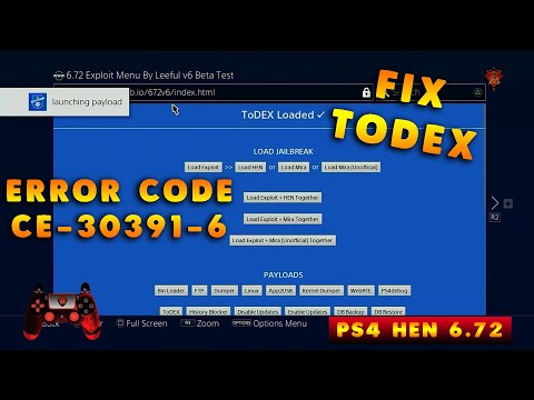 FIX ERROR CODE CE-30391-6 WITH TODEX PS4 HEN 6.72