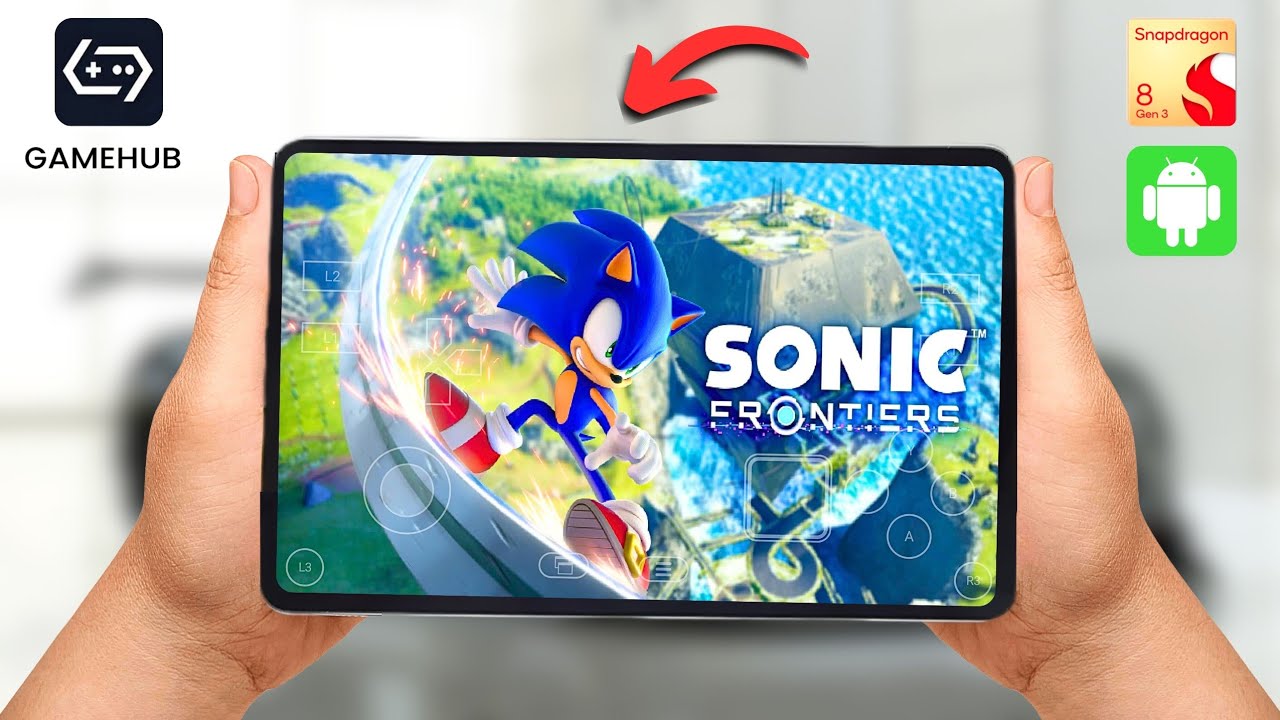 SONIC FRONTIERS RODANDO NATIVAMENTE NO ANDROID JOGO DE PC GAMEPLAY TESTE EMULADOR GAMEHUB 5.3.5