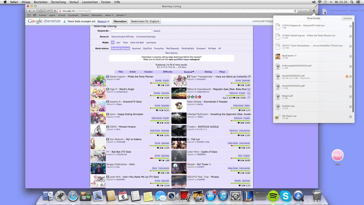 how to download beatmaps for osu mac
