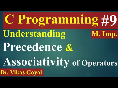 #9 Precedence and Associativity of Operators in C Language (with Notes) | C Programming | C Language