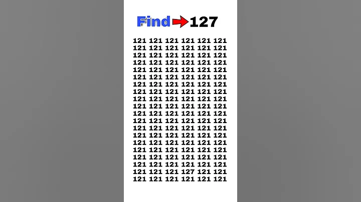 Try to find this number in 07 seconds 127 #shorts