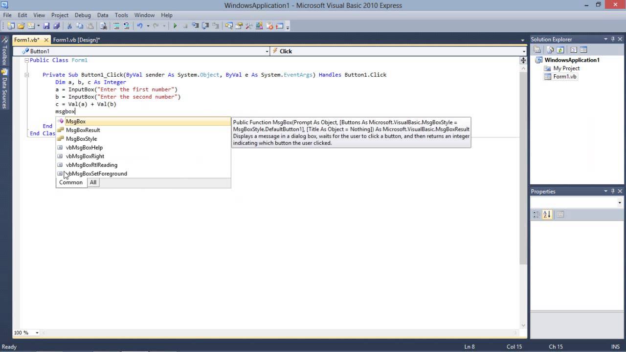 Visual Basic - Program - YouTube