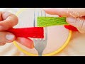 It&#39;s so Cute !! Superb Woolen Flower Making Trick using Fork - Hand Embroidery Amazing Flower Design
