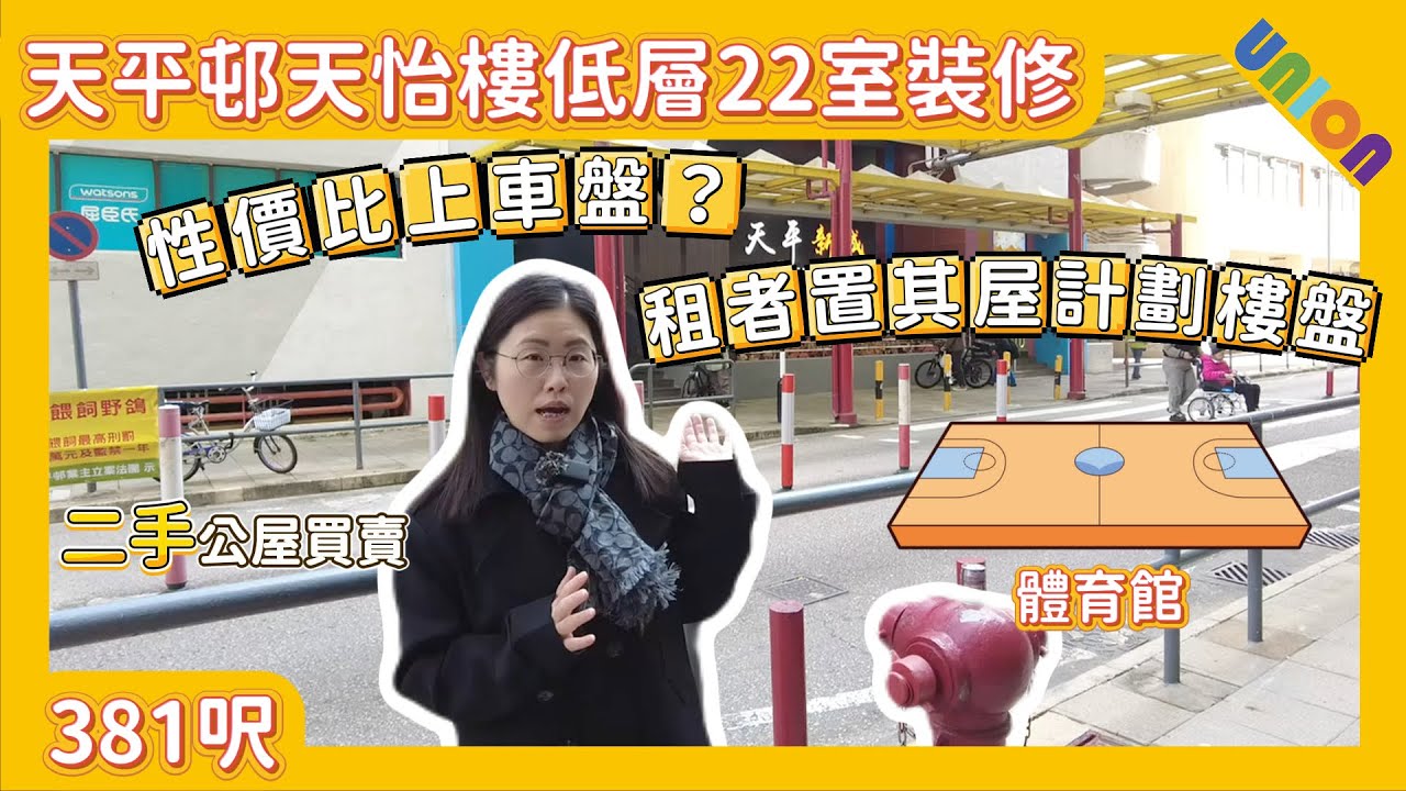 【天平邨天怡樓低層22室裝修】｜面積約381尺｜Y2型｜現代風設計｜巧妙運用C字櫃｜全屋爆改｜三至四人單位｜解決低層昆蟲問題｜鋁窗蚊網｜隱形門設計｜中島電視櫃｜浴室壁龕｜傢俬間牆｜租者置其屋｜公屋裝修