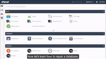 cPanel MySQL Repair Database