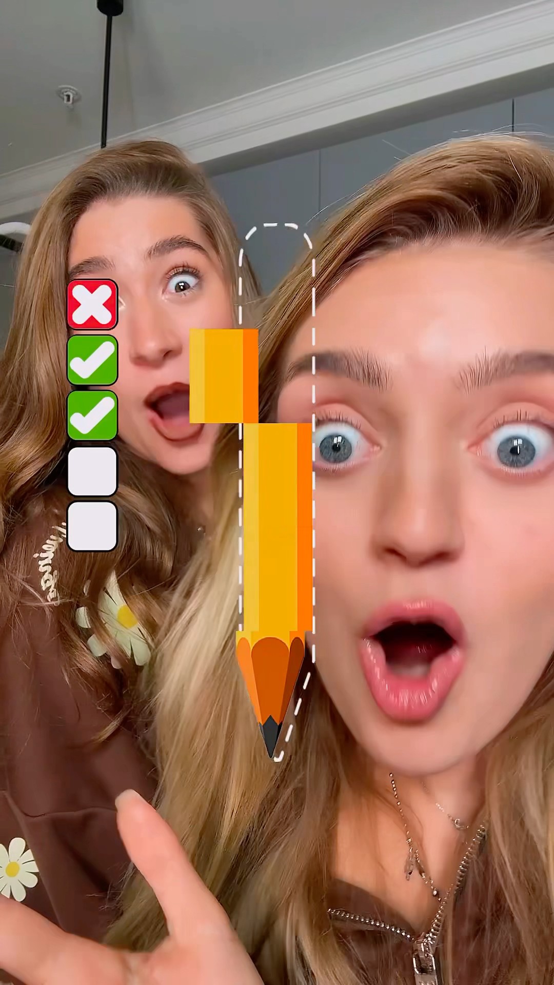 How many parts of the pencil did we catch??