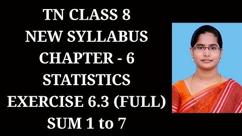 8th maths ch-6 Statistics Ex-6.3 All sums (1 to 7 sums) | Samacheer One plus One channel