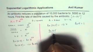 Find Rate of Decay for Continuous Exponential Decay with Logarithms