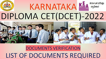 DCET 2022 DOCUMENT VERIFICATION COMPLETE DETAILS |LIST OF DOCUMENTS TO BE VERIFIED