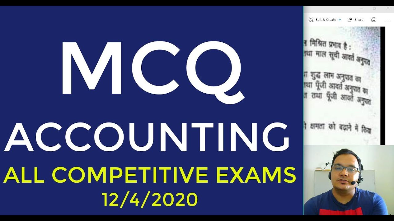MCQ ACCOUNTING FOR COMPETITIVE EXAMS 12 April 2020 YouTube