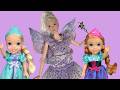 Upset fairy ! Elsa &amp; Anna toddlers go treasure hunting - Barbie dolls
