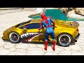 Collecting super fastest cars with spiderman in gta 5