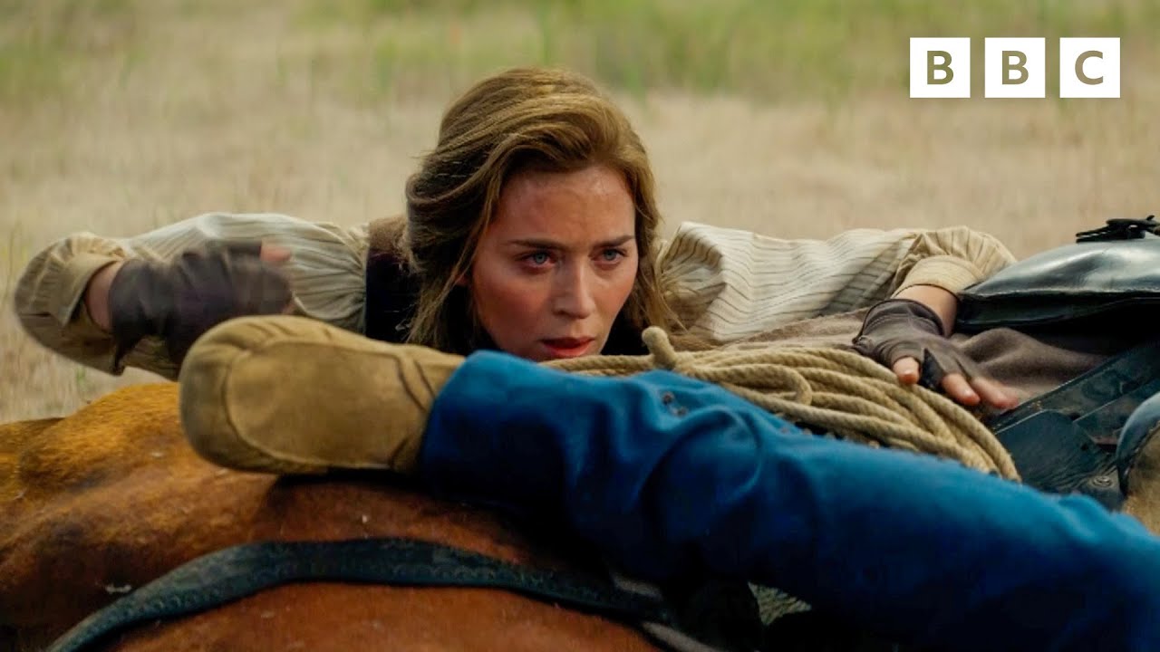 Cornelia (Emily Blunt) and Eli (Chaske Spencer) in TENSE shootout 😲🔥 The English