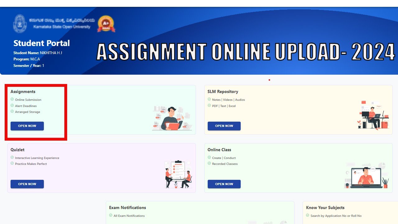 Practically explained How to upload online assignment on KSOU student ...