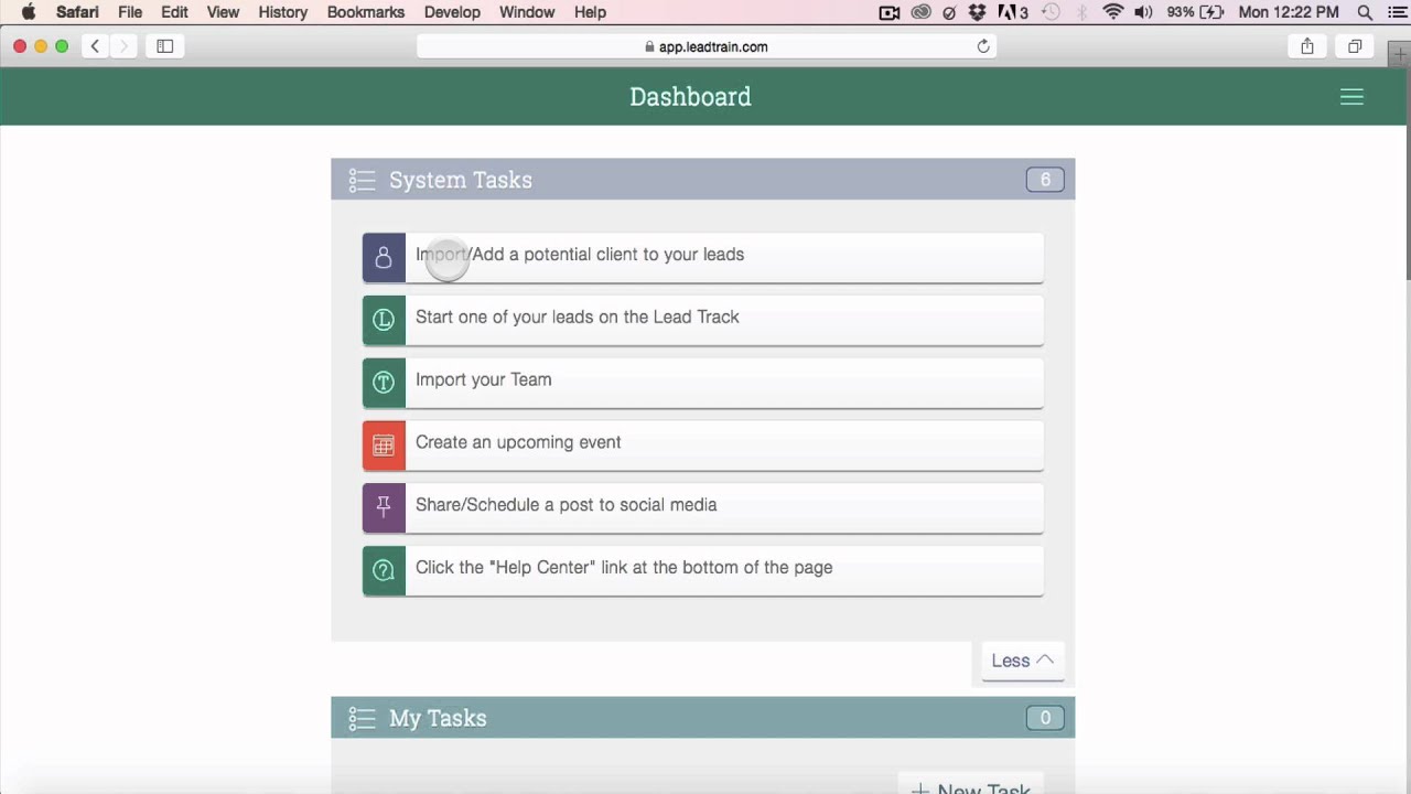 LeadTrain: Getting Started Tasks - YouTube