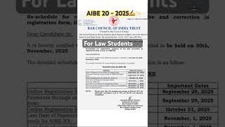 👉⚖️AIBE 20 | Important Dates✍️🫵 #aibe20 #exam #exampreparation #law #shortsfeed #shorts
