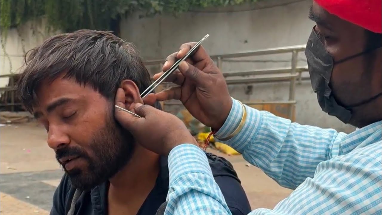 Ear Cleaning in India – Surprisingly Relaxing Experience! | ASMR Street Barber