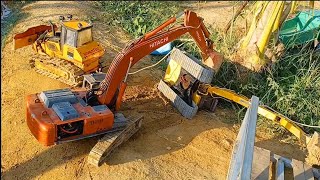 Excavator Hydraulic Cat 336D Stuck Supported by Hitachi and BullDozer Komatsu D65PX Ep 14