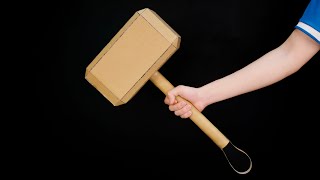 DIY Thor's Hammer (Mjolnir) Super Cool at Home With Cardboard Resimi