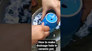how to make drainage hole in ceramic pot. DIY planter. #plants #garden #propagation #pots #trending
