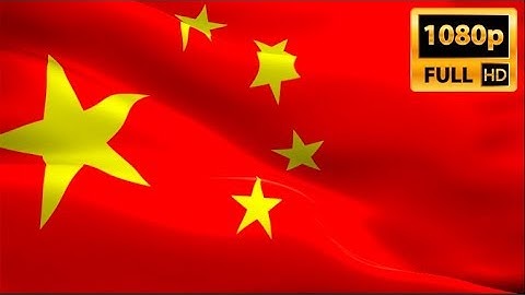 🏁 Chinese flag waving in wind video footage Full HD. Realistic Chinese Flag. China flag Full HD