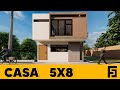 PLANO DE CASA 5x8 METROS / HOUSE PLAN 5x8 mts
