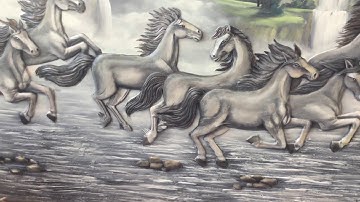 Mã đáo thành công tranh đắp xi măng tô màu đen trắng(Nguyễn Văn Sỹ) 0904106828