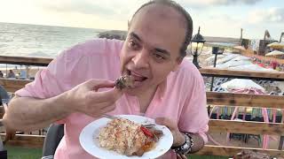 اجمد اكلة سمك وجمبري  علي البحر 😋seaview شاطئ فندق تيوليب 🌊