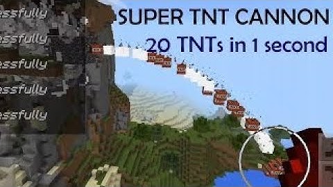Super TNT cannon that can shoot 20 TNTs in 1 second in Minecraft PE (Command block trick)