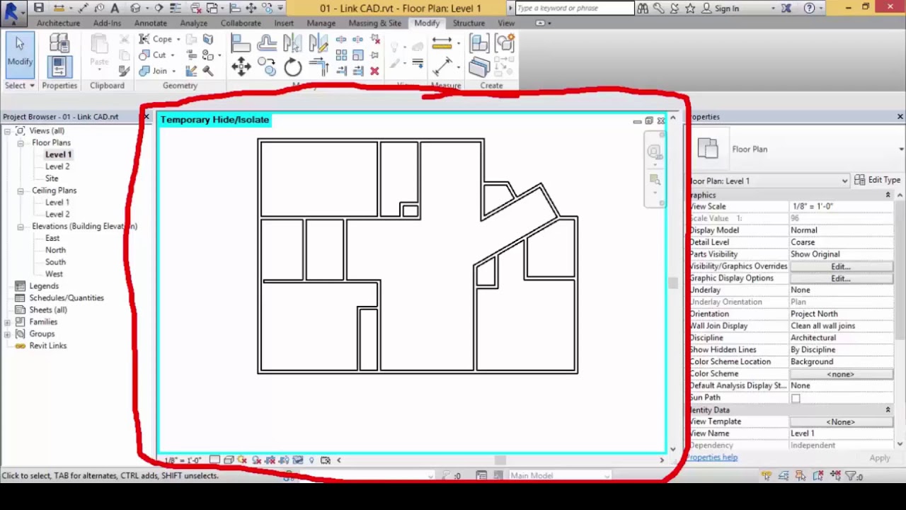 Tracing Techniques, Temporary Hide Isolate, Manage Links in Revit YouTube