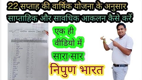 22 सप्ताह की वार्षिक योजना के अनुसार साप्ताहिक और शाब्दिक आकलन कैसे करें l @Info.Rajeev  l traker l