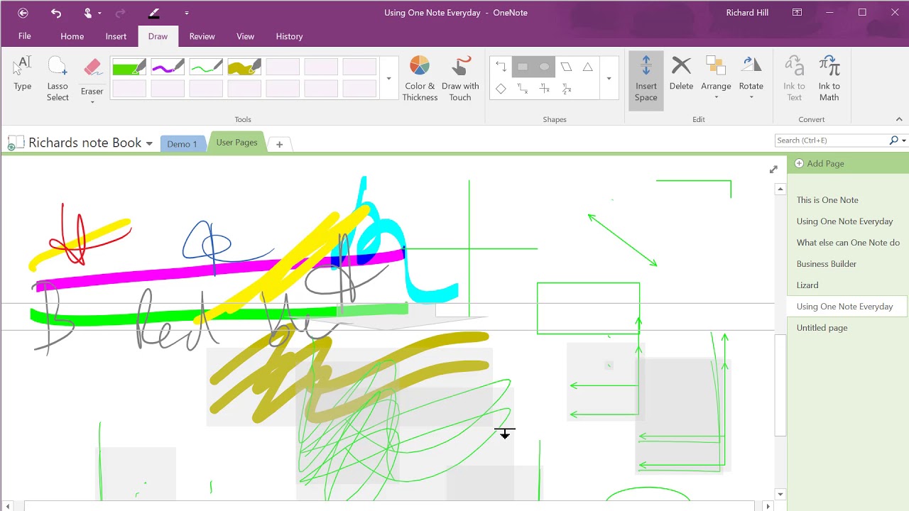 Onenote Draw Tab Using One Note Everyday # 8 DRAW Tab - YouTube