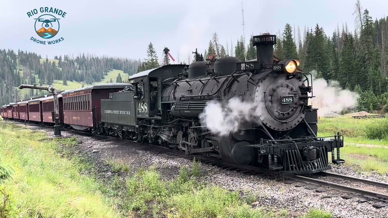 Cumbres & Toltec #488 Arrives and Departs Cumbres Pass