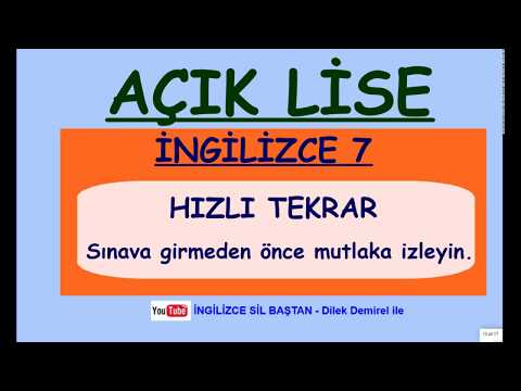 Açık Lise İNGİLİZCE 7 (1. ve 2. Üniteler)