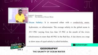 Geography  Shs-2   The Salinity of the Ocean Water   17-03-2022