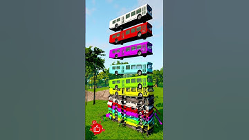 Mixed Color Buses Tower Fall Explode & Crash - BeamNG Drive #Youtubeshorts