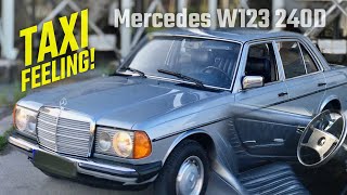 Taxi-Feeling im Mercedes W123 – Silberblau Metallic (1982) 240D Diesel Schiebedach Oldtimer #w123