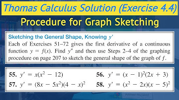 Thomas calculus solution exercise 4.4 Q55 to Q58 | Procedure for Graphing Functions || Lec 67
