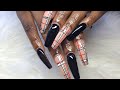 Long, Coffin shaped, Burberry Nails!
