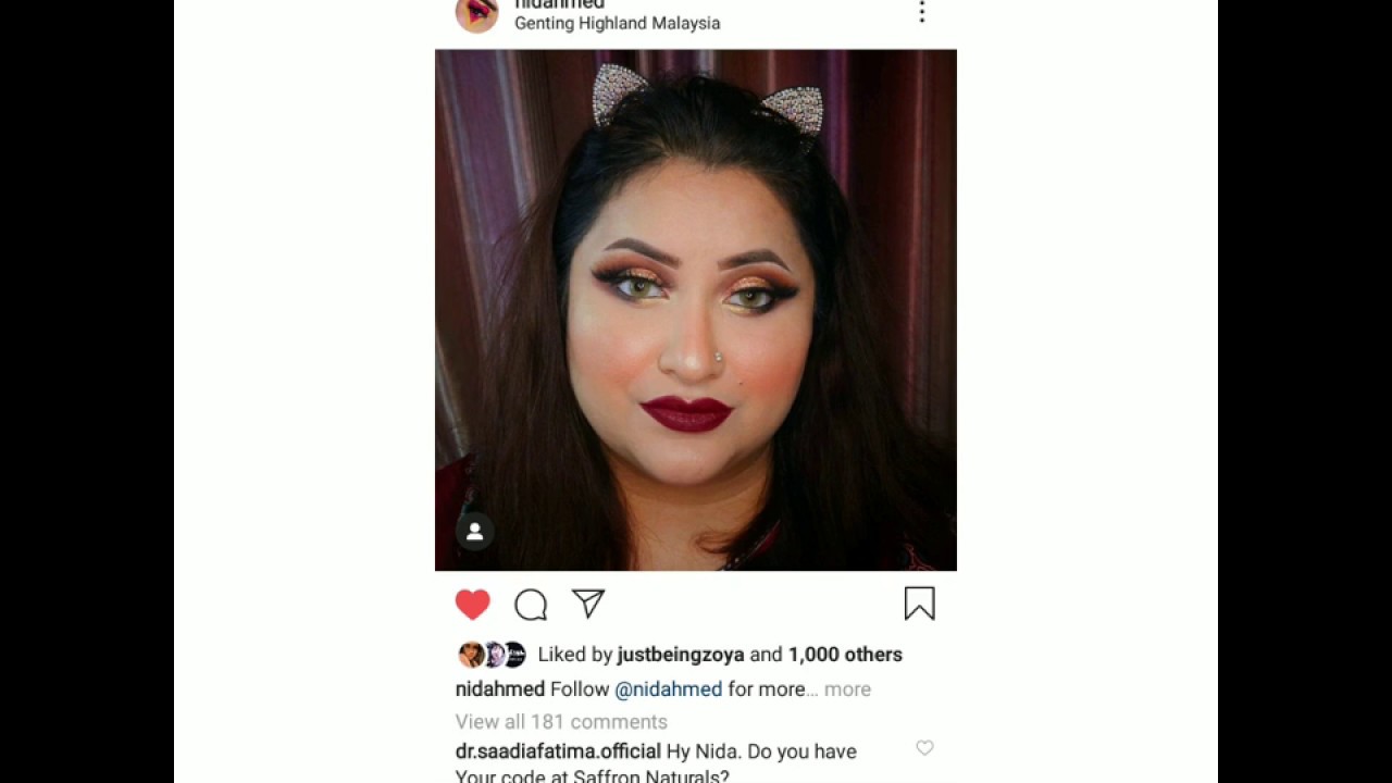 My favorite YouTuber nida Ahmed inspired makeup look