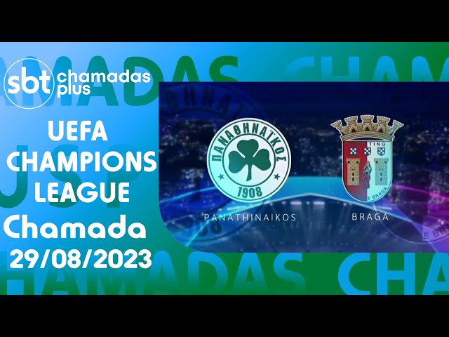 Panathinaikos x Braga - Chamada SBT - UEFA Champions League 