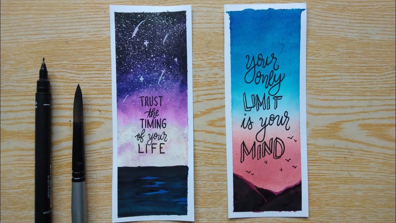 watercolor bookmarks with inspirational quotes youtube