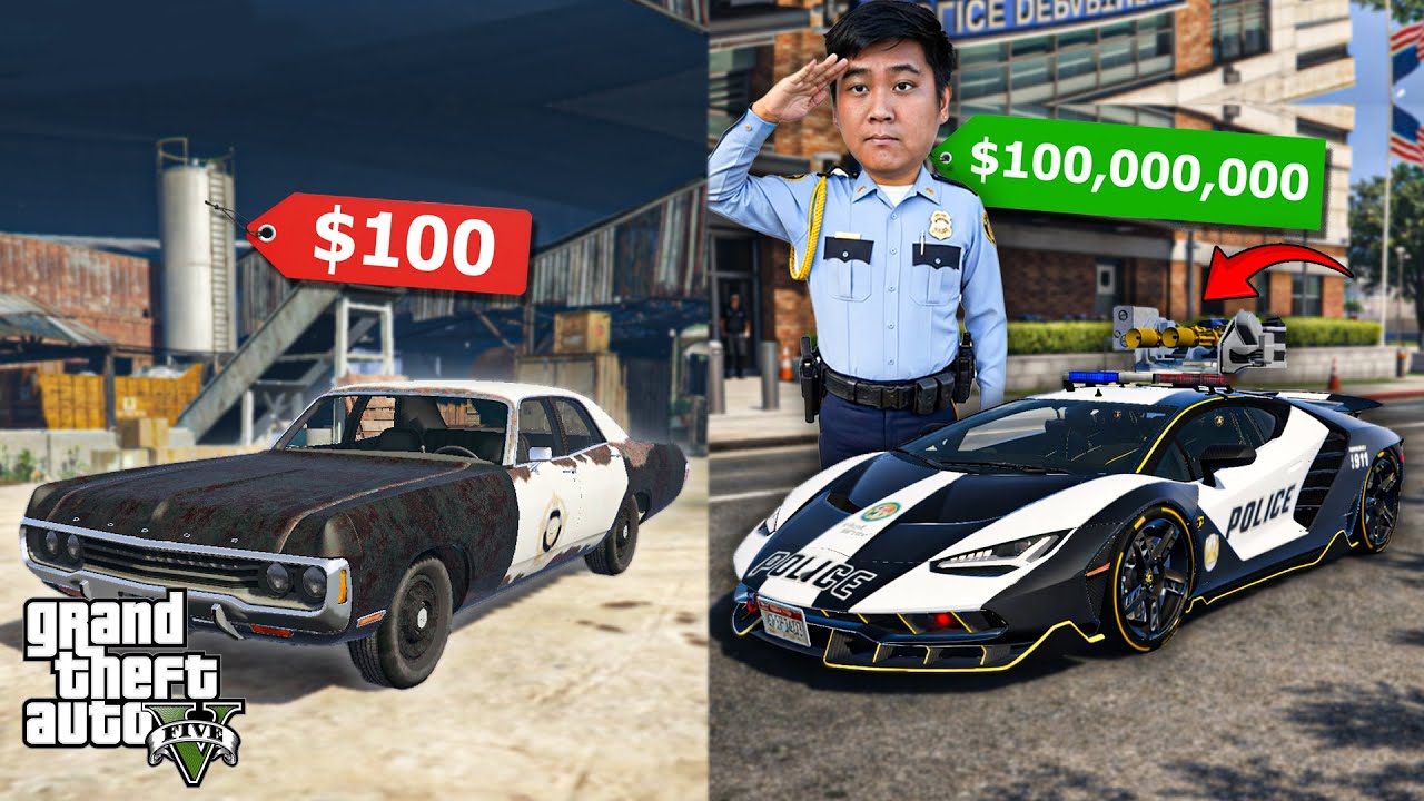 $100 vs $100,000,000 POLICE SUPERCAR!